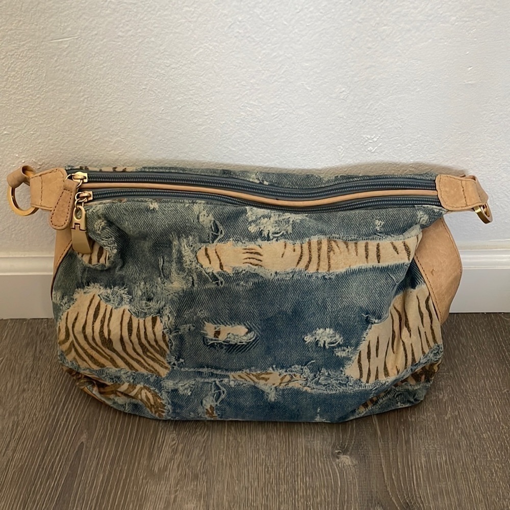 Tiger and Denim Pattern Purse